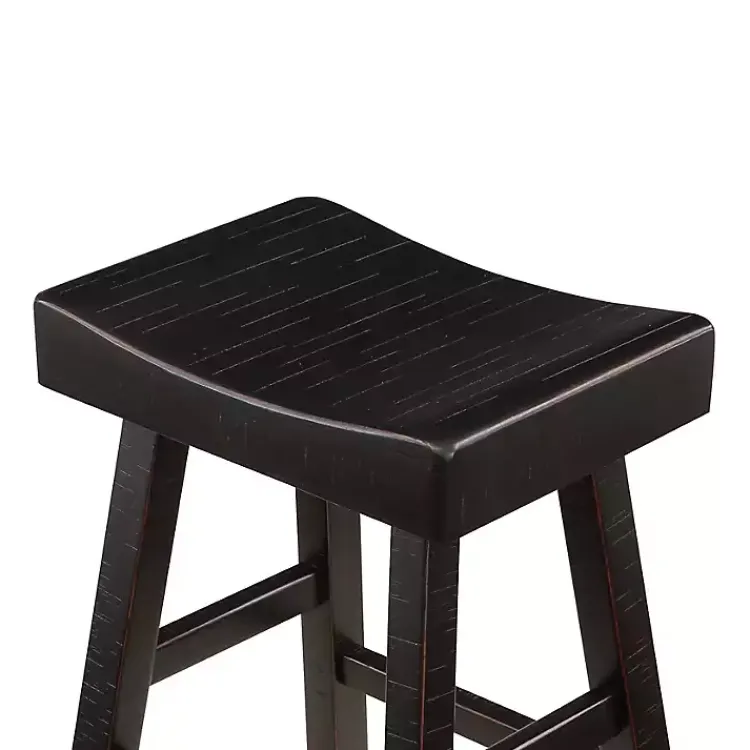 Bar Stools & Counter Height Stools-Kirklands Home Wood Counter Stools, Set of 2 Black