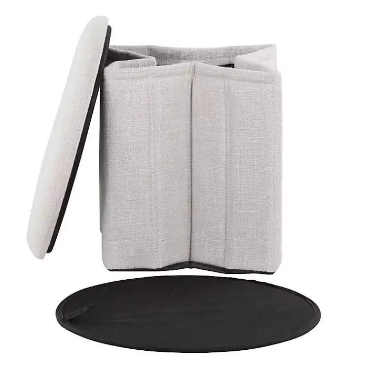 Benches & Ottomans-Kirklands Home Collapsible Storage Ottoman White