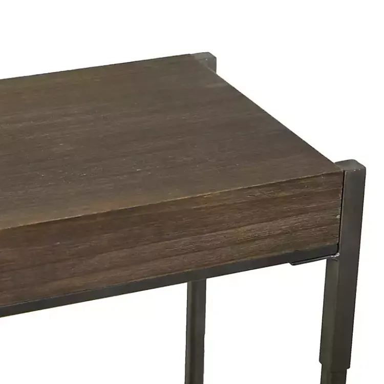 Console Tables-Kirklands Home Gray Metal and Wood Console Table