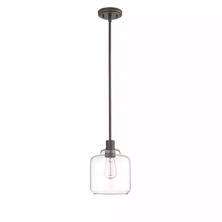 Chandeliers & Pendant Lighting-Kirklands Home Asheville Bronze Glass Globe Pendant Light Brown