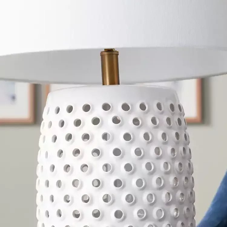 Table Lamps-Kirklands Home Hobnail Table Lamp with Nightlight White