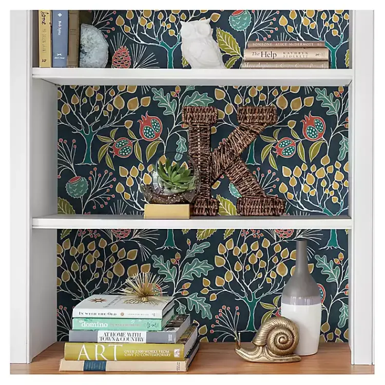 Wall Murals & Wallpaper-Kirklands Home Navy Vintage Flora Peel & Stick Wallpaper