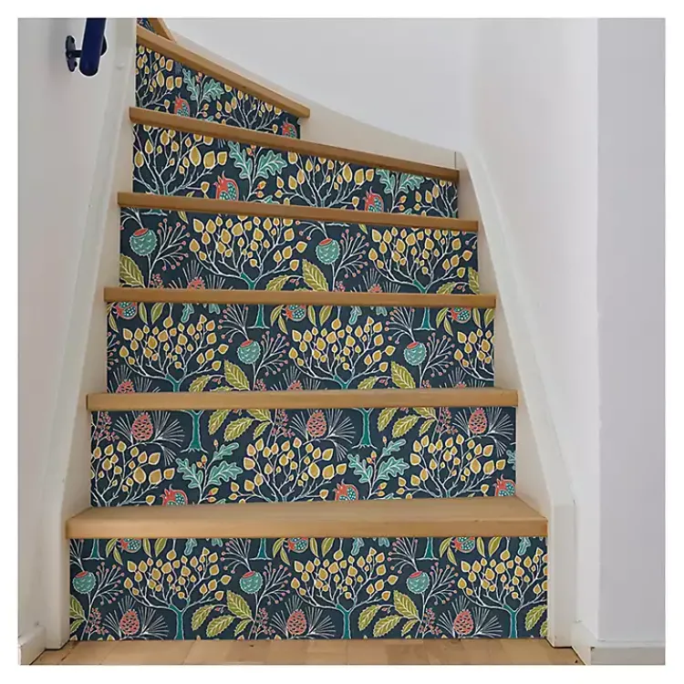 Wall Murals & Wallpaper-Kirklands Home Navy Vintage Flora Peel & Stick Wallpaper