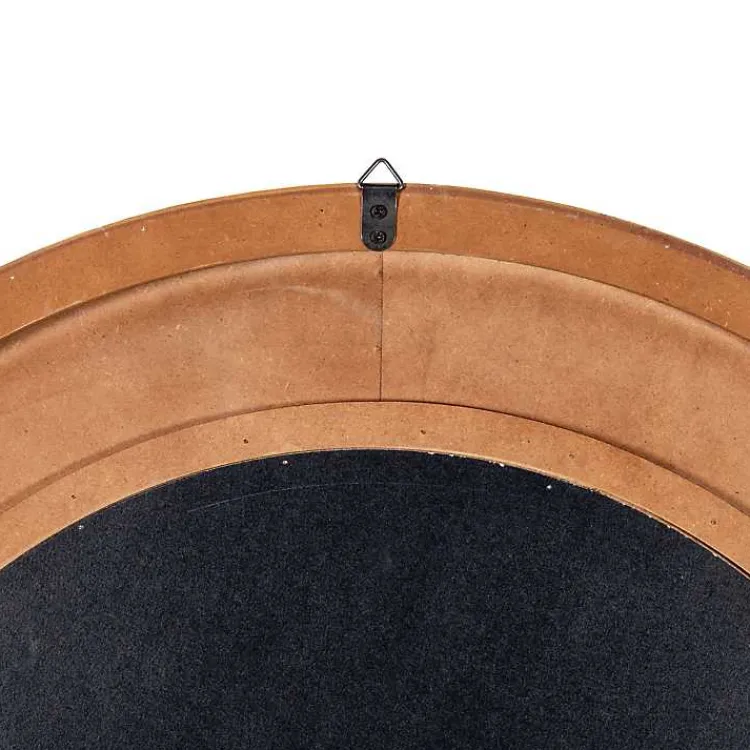 Decorative Mirrors-Kirklands Home Round Elyas Natural Rattan Wall Mirror