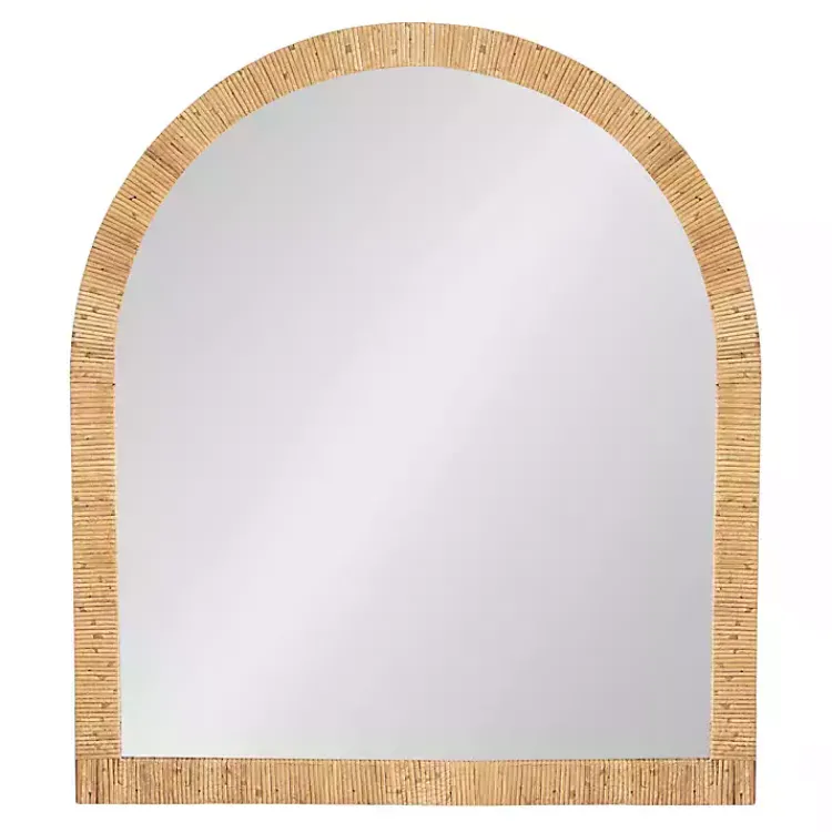 Decorative Mirrors-Kirklands Home Natural Rattan Arch Wall Mirror