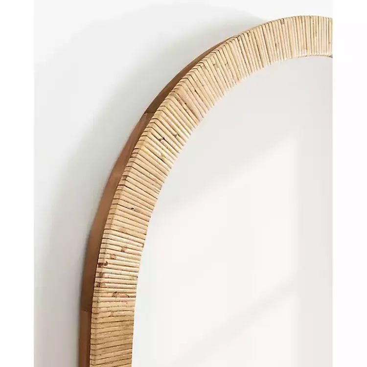 Decorative Mirrors-Kirklands Home Natural Rattan Arch Wall Mirror