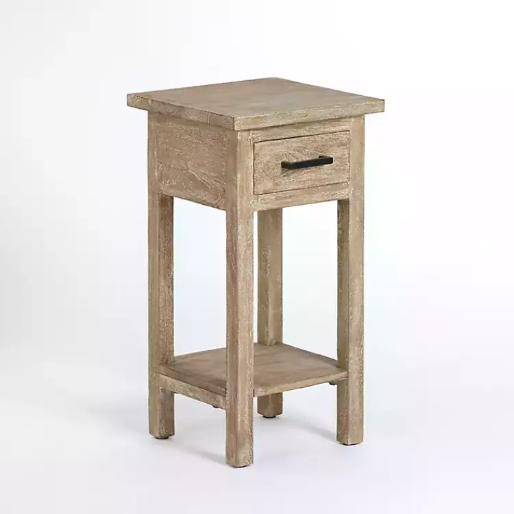 Accent & End Tables-Kirklands Home Leo Natural Wood Accent Table Tan