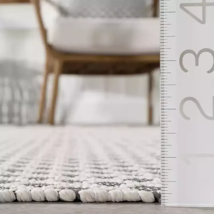 Outdoor Rugs-Kirklands Home Gray & White Trellis Indoor/Outdoor Runner, 3x8