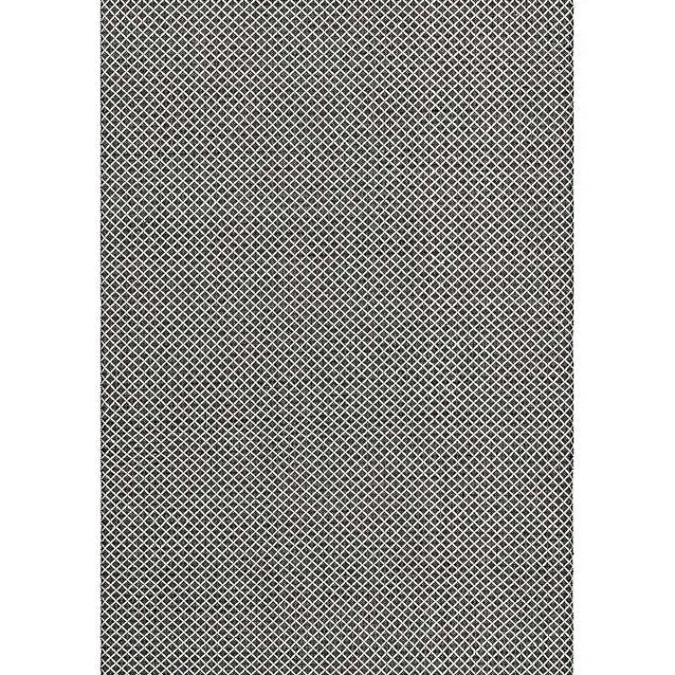Area Rugs-Kirklands Home Black & White Trellis Indoor/Outdoor Rug, 6x9
