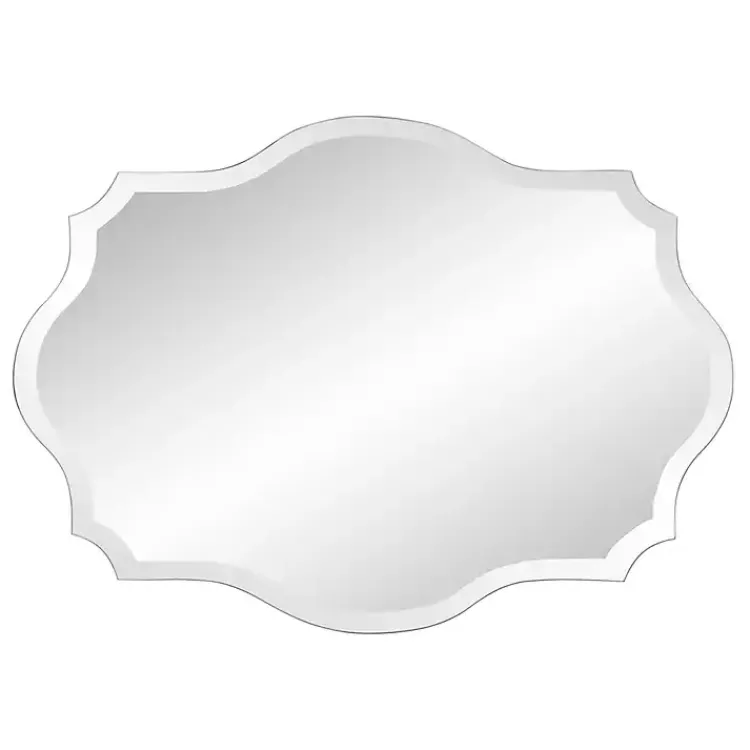 Decorative Mirrors-Kirklands Home Scalloped Rectangular Frameless Wall Mirror