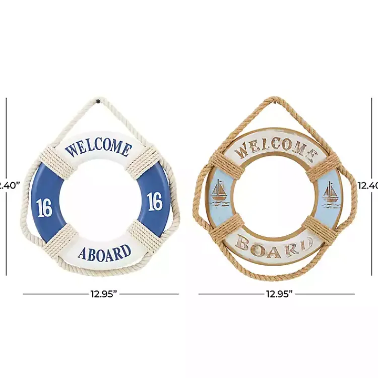 Wall Plaques-Kirklands Home Welcome Life Ring Wall Plaques, Set of 2