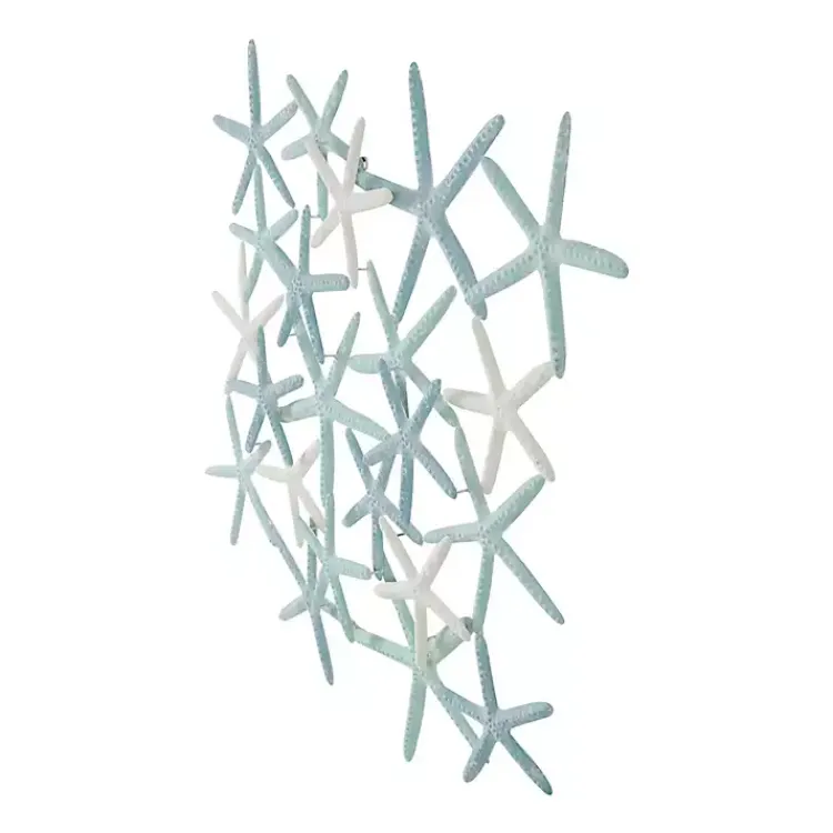 Wall Plaques-Kirklands Home Light Blue Metal Overlapping Starfish Wall Plaque