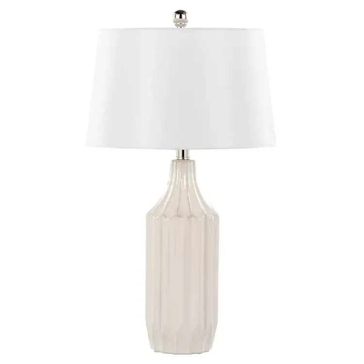 Table Lamps-Kirklands Home Cream Ceramic Sandra Table Lamp