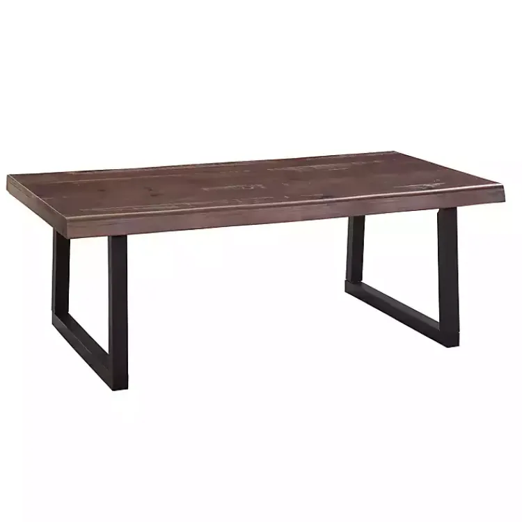 Coffee Tables-Kirklands Home Cherry Live Edge Wood Coffee Table Black