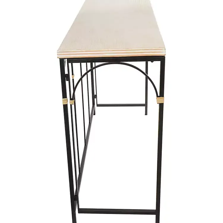 Console Tables-Kirklands Home Wood and Metal Arches Console Table