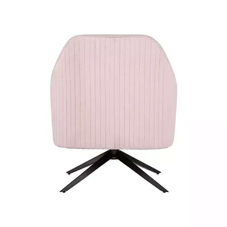 Accent Chairs-Kirklands Home Blush Velvet Swivel Accent Chair Pink