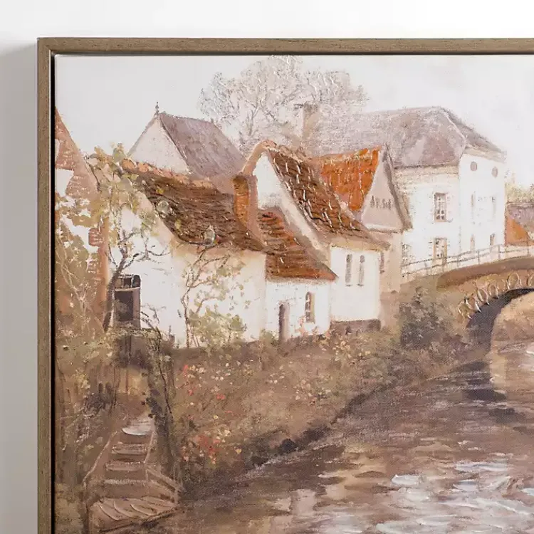 Canvas Art-Kirklands Home Town with Bridge Framed Canvas Art Print