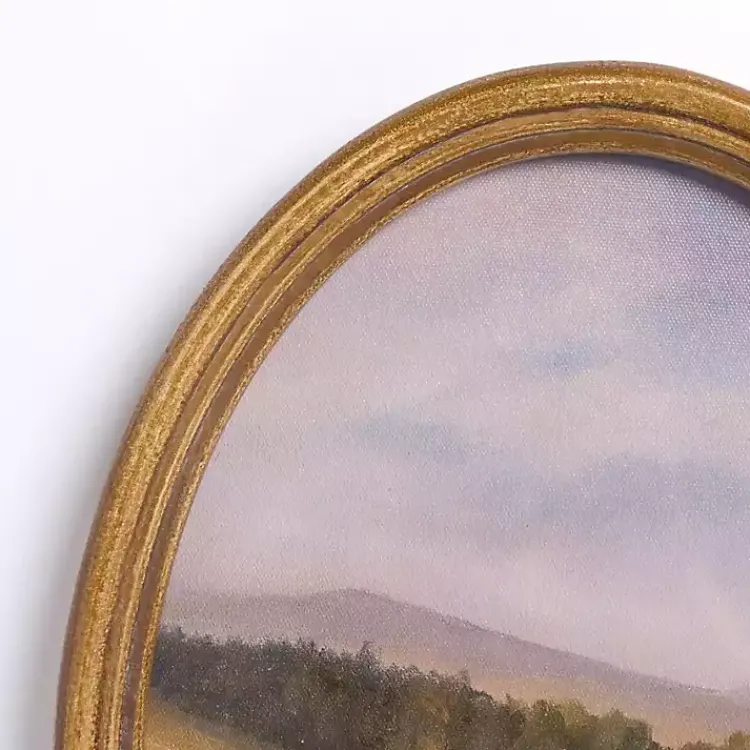 Framed Art-Kirklands Home Barn Landscape Oval Framed Art Print