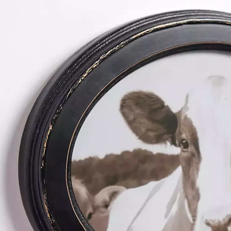 Framed Art-Kirklands Home Oval Cow Selfie Framed Art