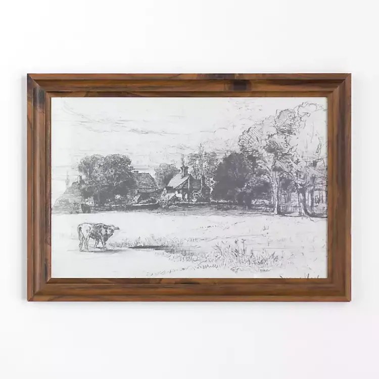 Framed Art-Kirklands Home Cottage Behind Horsley House Framed Art Print