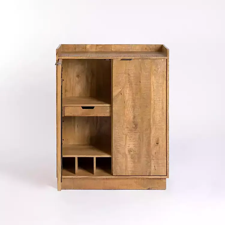 Cabinets & Sideboards-Kirklands Home Easton Mango Wood Bar Cabinet Tan