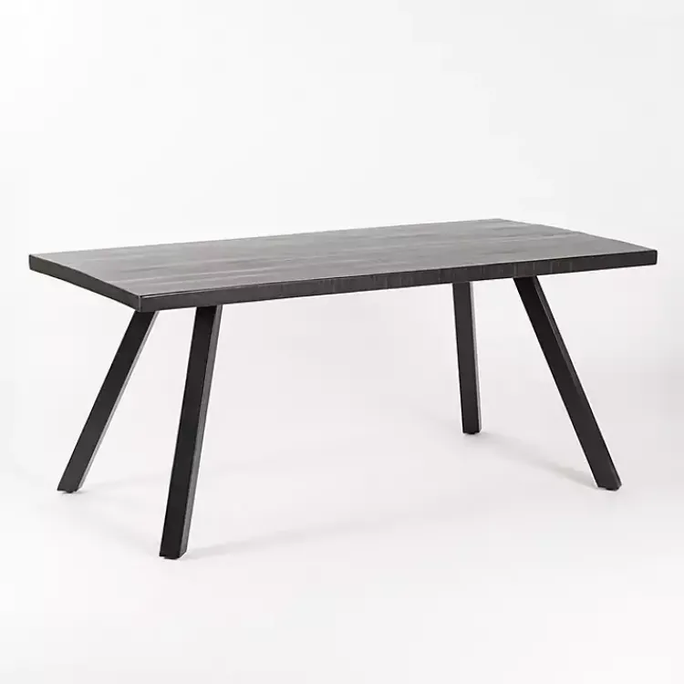 Dining Tables-Kirklands Home Glenn Midnight Wood Rectangular Dining Table Black