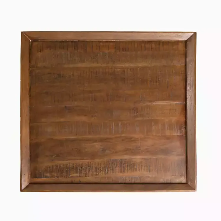 Coffee Tables-Kirklands Home Mango Wood Walnut Angled Square Coffee Table Brown