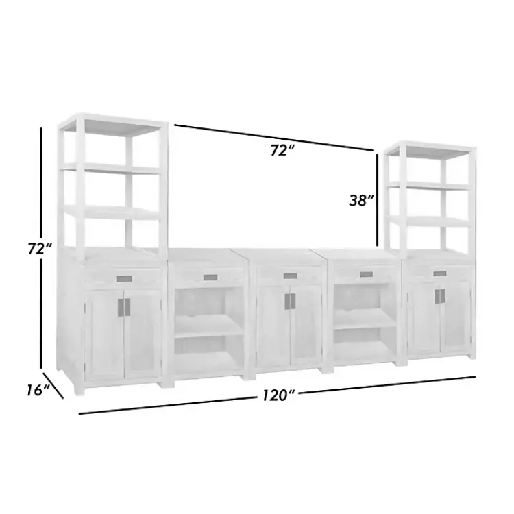Cabinets & Sideboards-Kirklands Home Natural Wood Open Shelf Modular Cabinet Tan