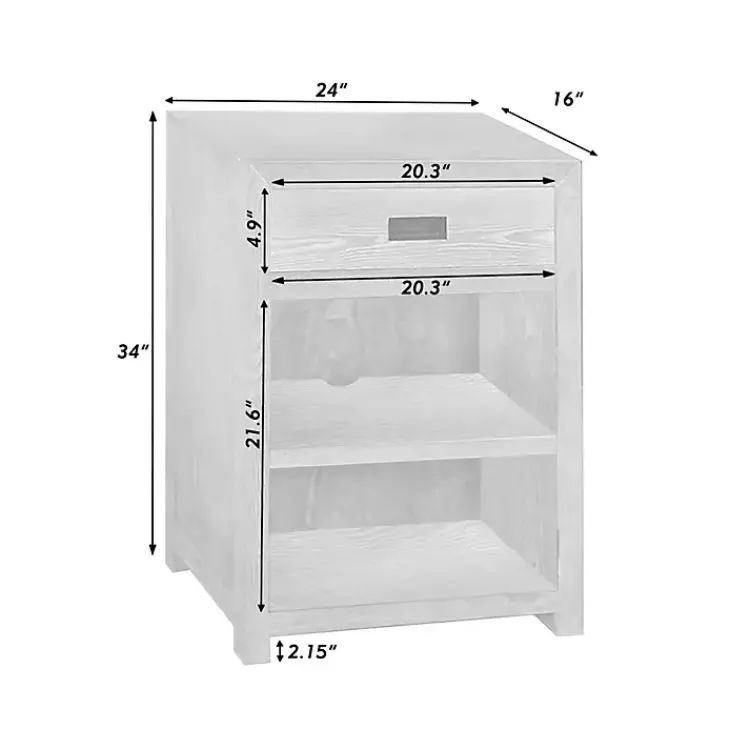 Cabinets & Sideboards-Kirklands Home Natural Wood Open Shelf Modular Cabinet Tan