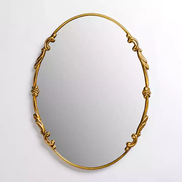 Decorative Mirrors-Kirklands Home Oval Louisa Gold Wall Mirror