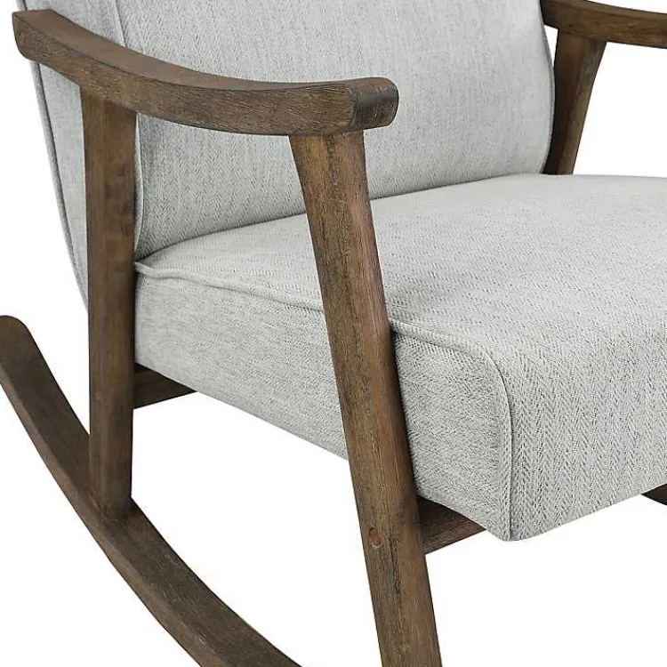 Accent Chairs-Kirklands Home Gainsborough Smoke Upholstered Rocking Chair Gray