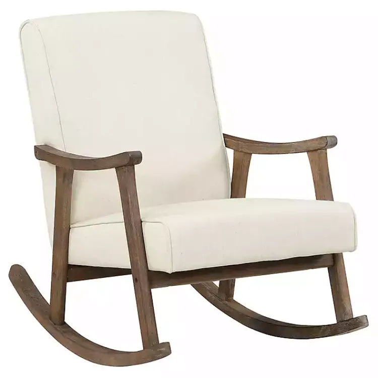 Accent Chairs-Kirklands Home Gainsborough Upholstered Rocking Chair Ivory