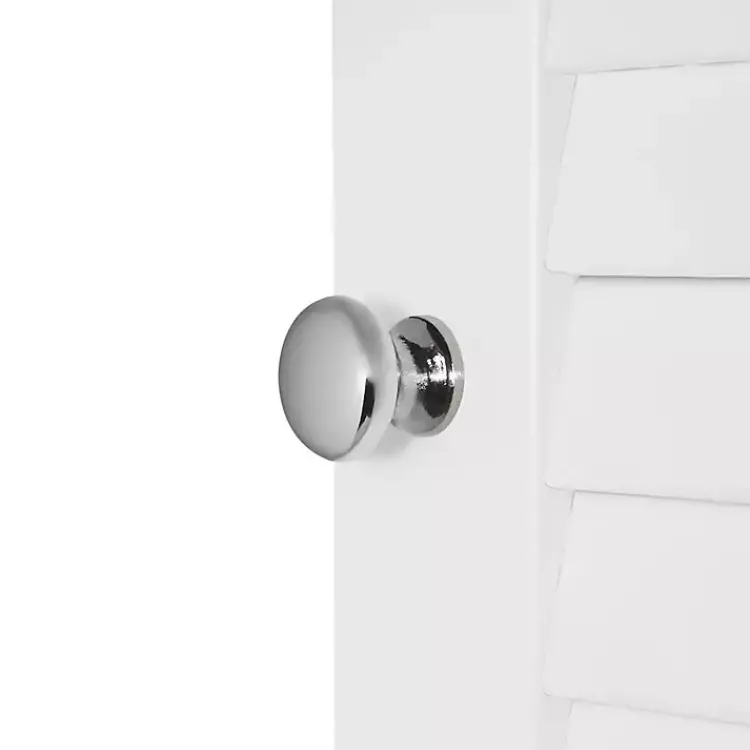 Bathroom Furniture-Kirklands Home Slatted 2-Door Bathroom Storage Cabinet White