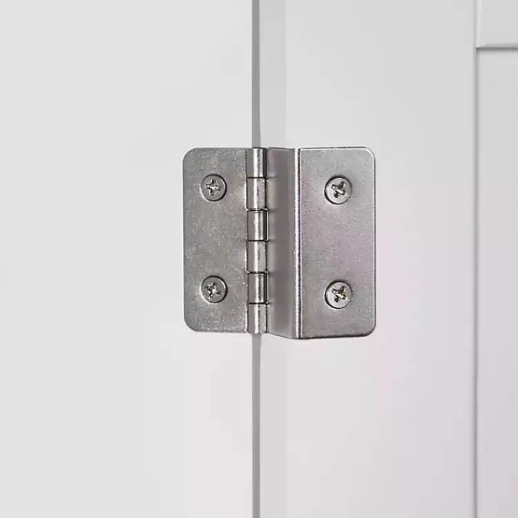 Bathroom Furniture-Kirklands Home Slatted 2-Door Bathroom Storage Cabinet White