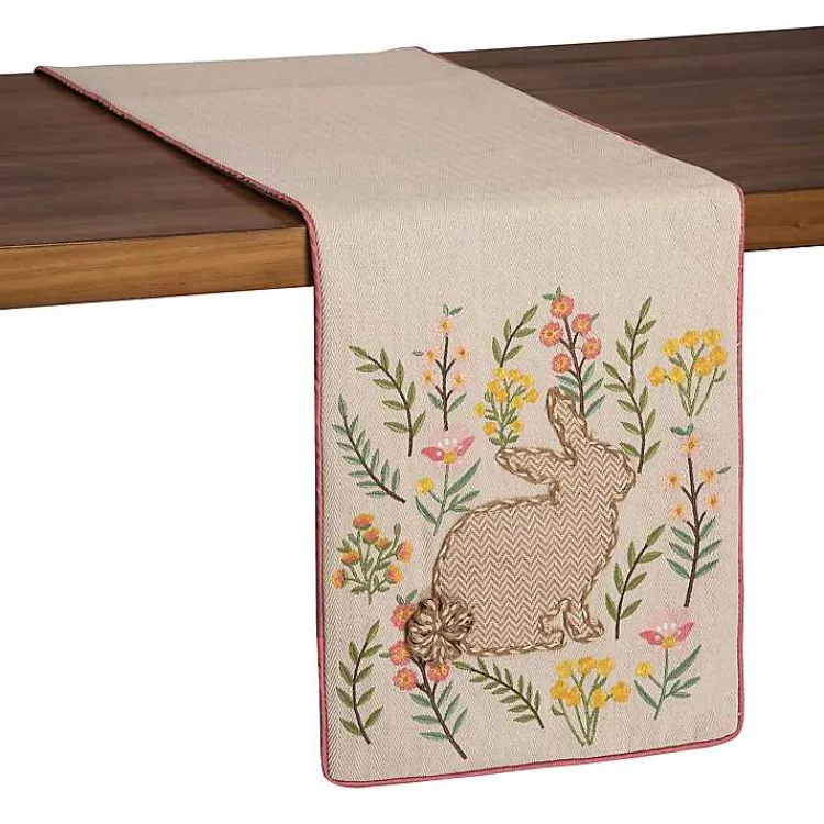 Table Linens-Kirklands Home Chevron Garden Bunny Table Runner