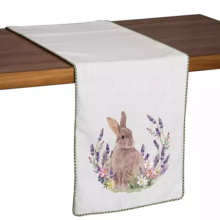 Table Linens-Kirklands Home Lilac Bunny Rabbit Table Runner