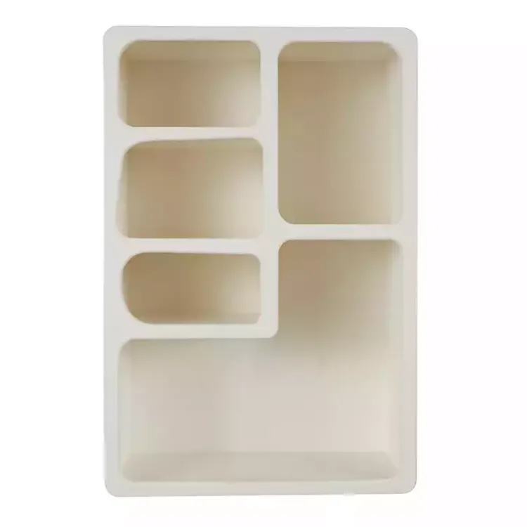 Shelves-Kirklands Home Cream Geometric 5-Section Wall Shelf