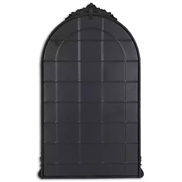 Decorative Mirrors-Kirklands Home Metal Modern Victorian Wall Mirror Black