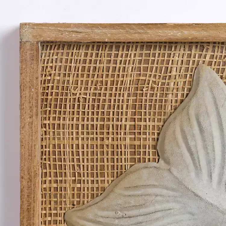 Wall Plaques-Kirklands Home White Metal Whale Rattan Wall Plaque