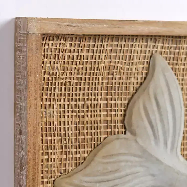 Wall Plaques-Kirklands Home White Metal Whale Rattan Wall Plaque