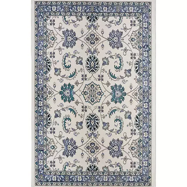Outdoor Rugs-Kirklands Home Blue Vintage Medallion Indoor/Outdoor Rug, 4x6