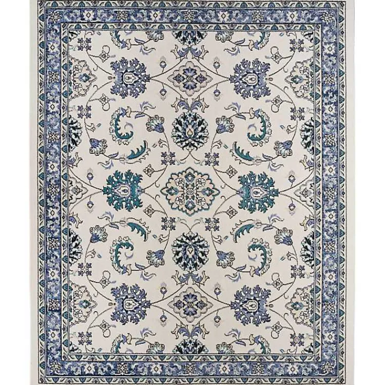 Area Rugs-Kirklands Home Blue Vintage Medallion Indoor/Outdoor Rug, 5x7