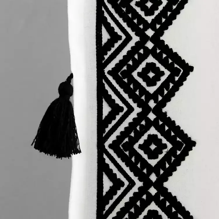 Curtains & Drapes-Kirklands Home White and Black Diamond Curtain Panel, 84 in.