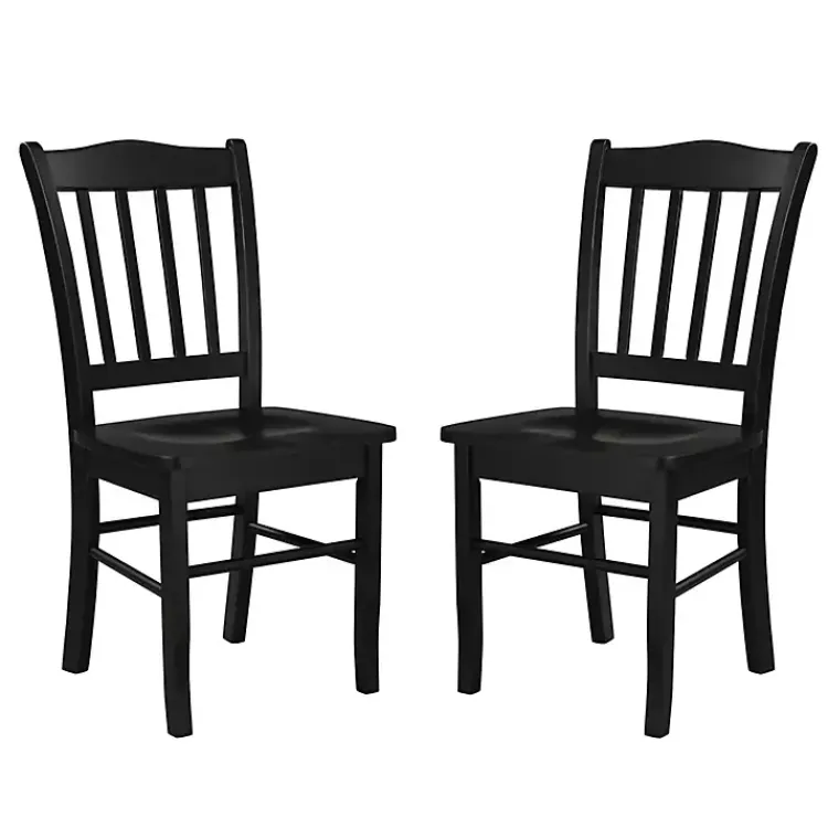 Dining Chairs-Kirklands Home Shaker Wood Dining Chairs, Set of 2 Black