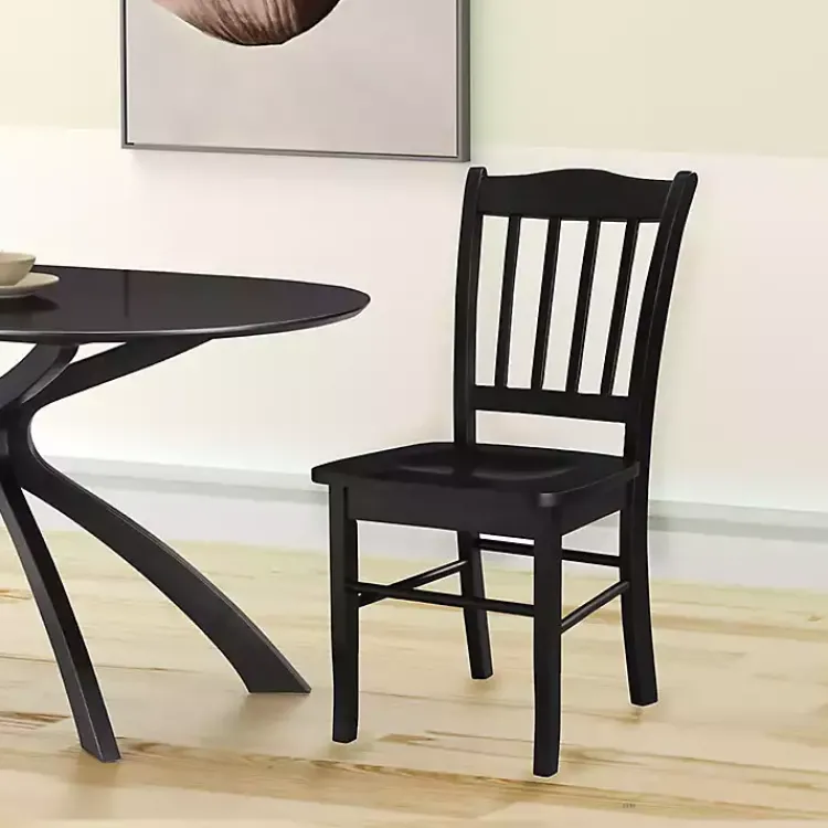 Dining Chairs-Kirklands Home Shaker Wood Dining Chairs, Set of 2 Black
