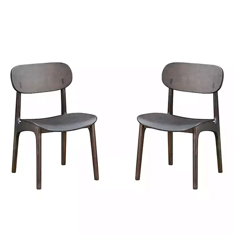 Dining Chairs-Kirklands Home Dark Mid-Century Modern Chairs, Set of 2 Brown