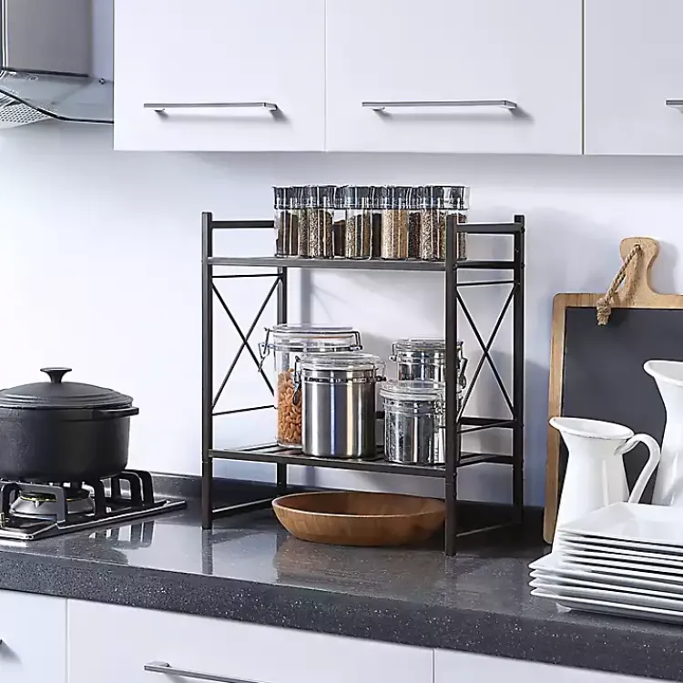 Bathroom Accessories-Kirklands Home Bronze 2-Tier Utility Shelf Brown