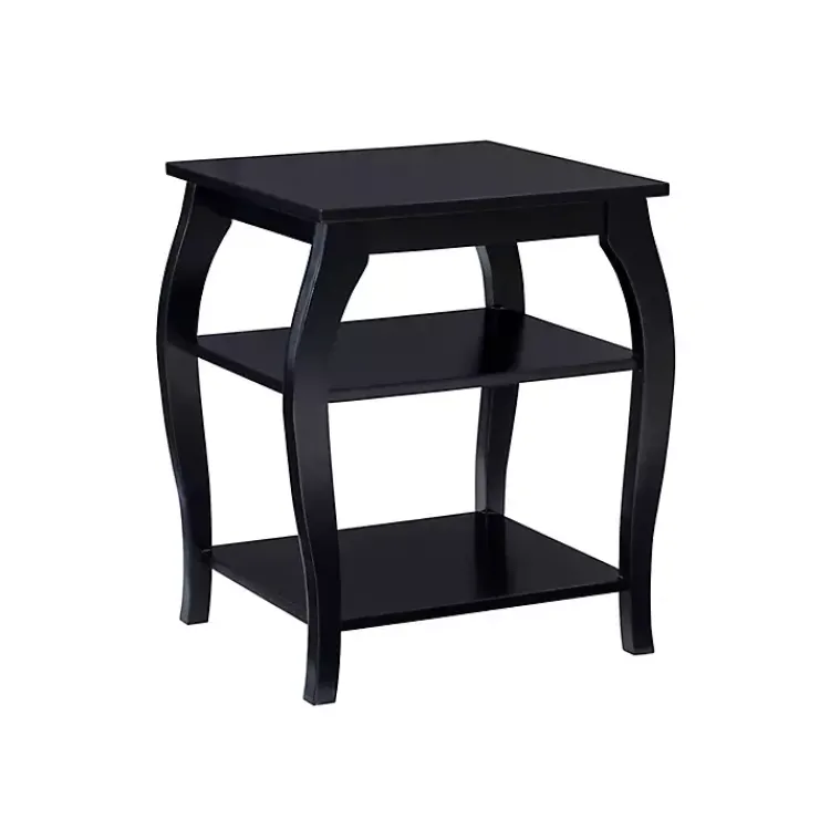 Accent & End Tables-Kirklands Home Prismatic Wood Accent Table Black