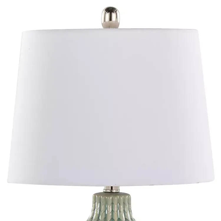 Table Lamps-Kirklands Home Sage Ceramic Chevron Table Lamps, Set of 2 White