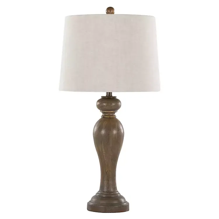 Table Lamps-Kirklands Home Gray-Brown Spindle Table Lamps, Set of 2 Tan